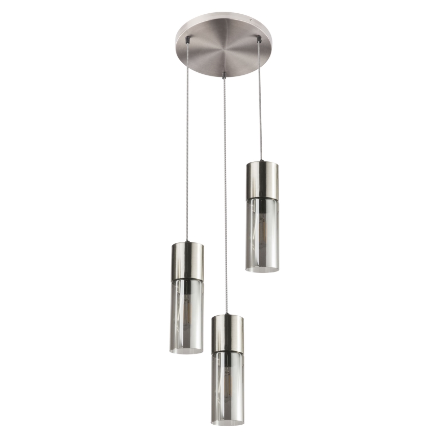 Globo - Подвесная люстра 3xE27/25W/230V диаметр 30 см матовый хром