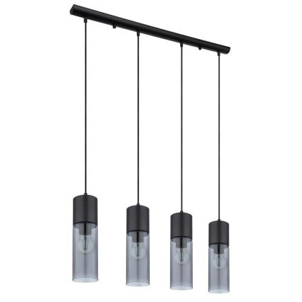 Globo - Підвісна люстра 4xE27/25W/230V чорний