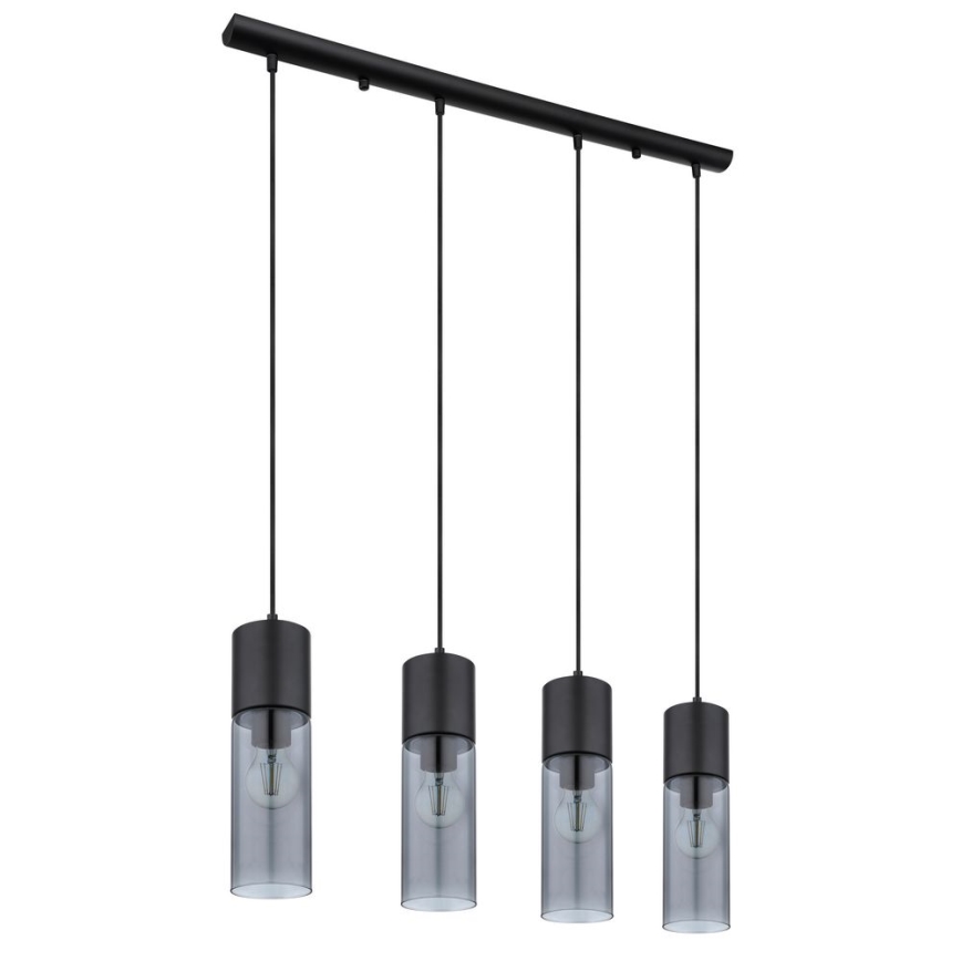 Globo - Підвісна люстра 4xE27/25W/230V чорний