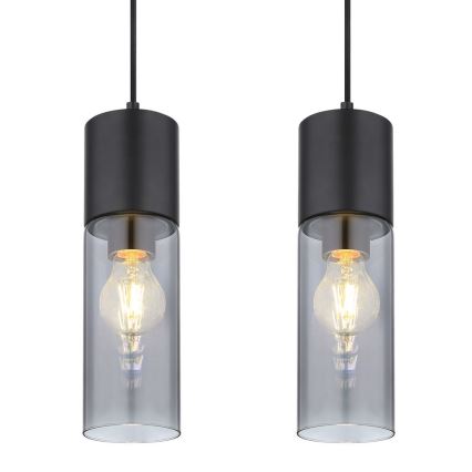 Globo - Підвісна люстра 4xE27/25W/230V чорний