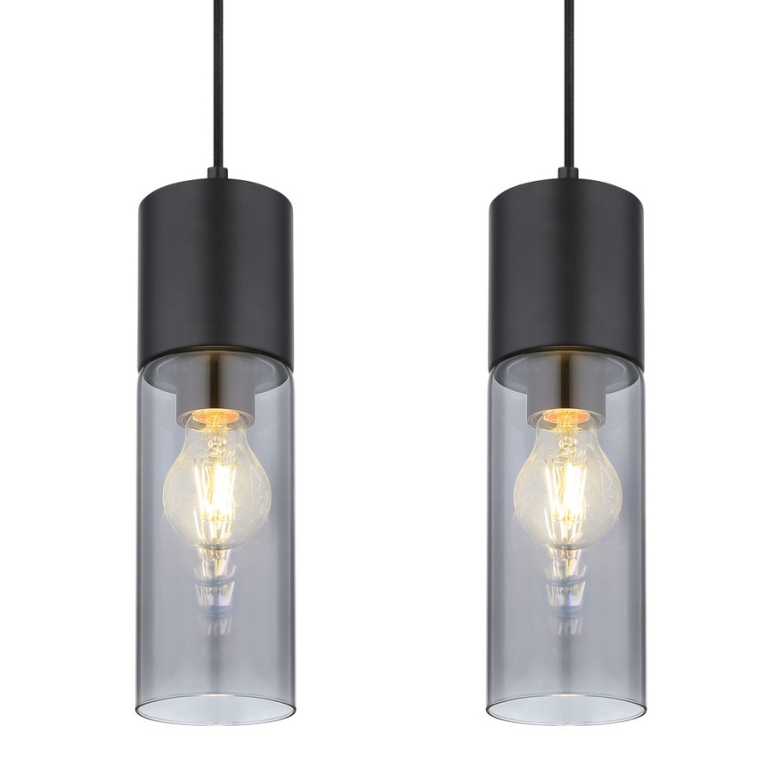 Globo - Підвісна люстра 4xE27/25W/230V чорний