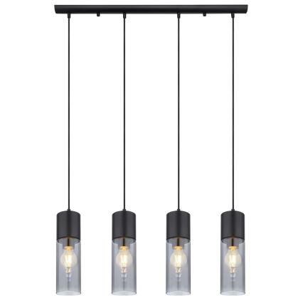 Globo - Подвесная люстра 4xE27/25W/230V черный