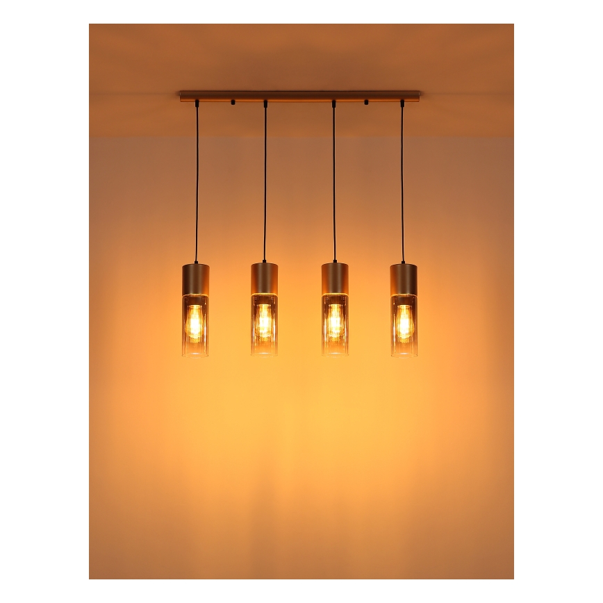 Globo - Подвесная люстра 3xE27/25W/230V бронзовый