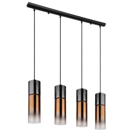 Globo - Подвесная люстра 4xE27/25W/230V черный/медный