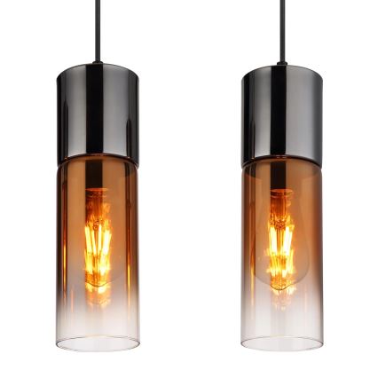 Globo - Подвесная люстра 4xE27/25W/230V черный/медный