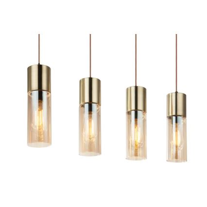 Globo - Підвісна люстра 4xE27/25W/230V латунь