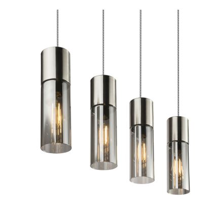 Globo - Підвісна люстра 4xE27/25W/230V матовий хром