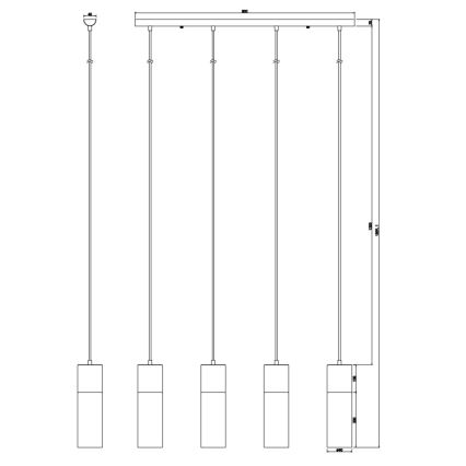 Globo - Підвісна люстра 4xE27/25W/230V матовий хром