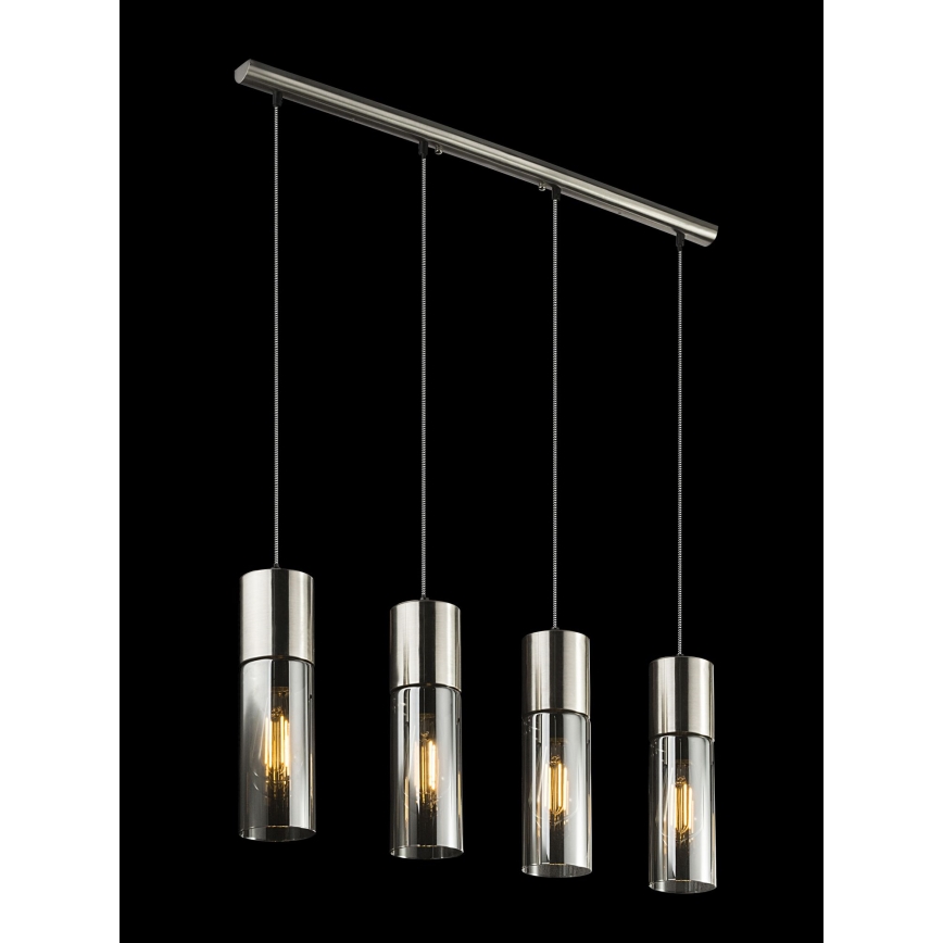 Globo - Подвесная люстра 4xE27/25W/230V матовый хром