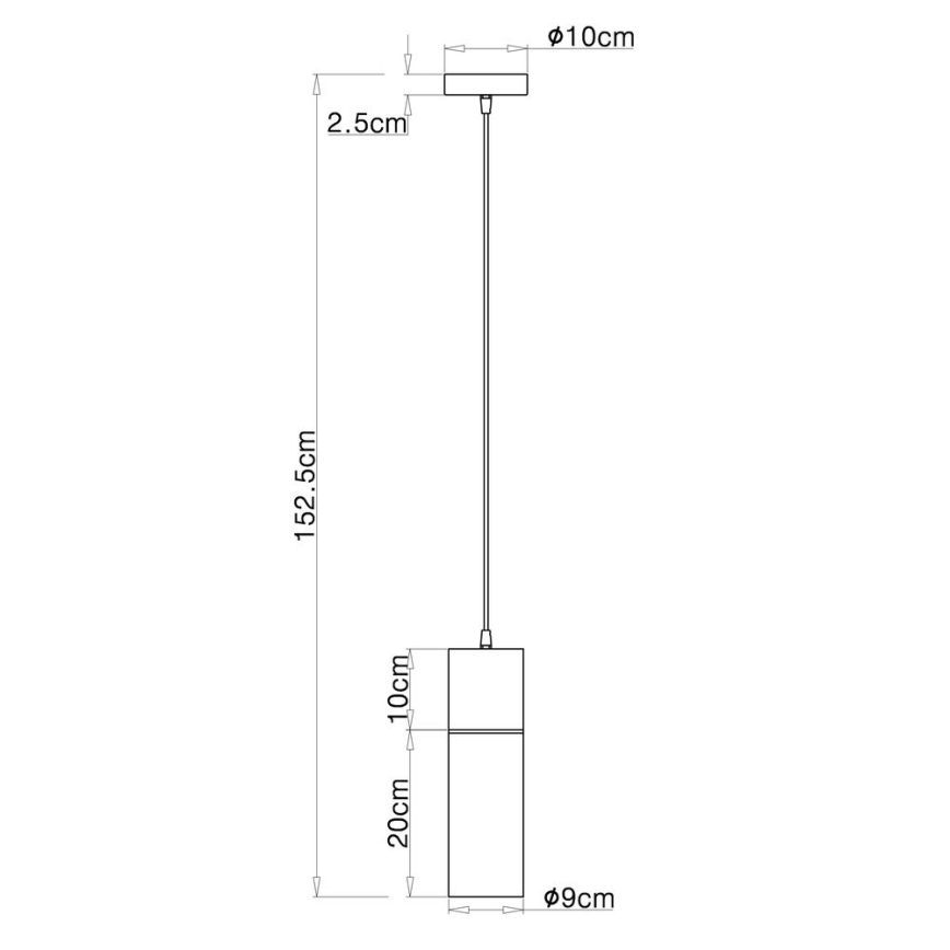 Globo - Люстра на тросі 1xE27/25W/230V діам. 10,5 см чорна