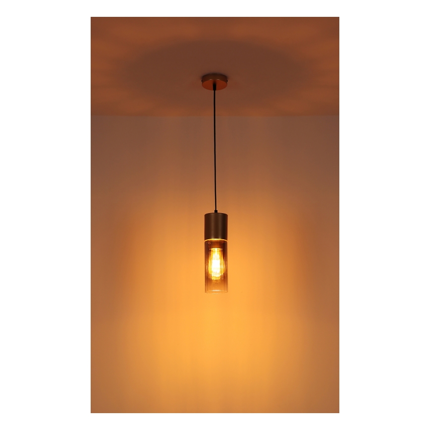 Globo - Подвесной светильник на тросе 1xE27/25W/230V, бронзовый, диаметр 10,5 см