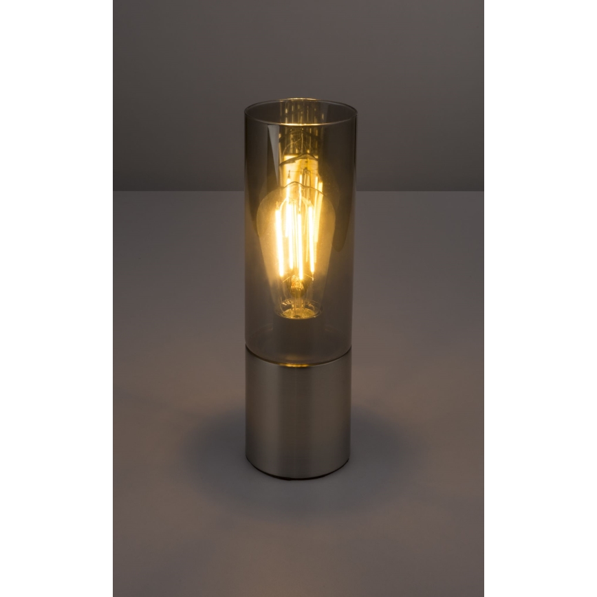 Globo - Сенсорная настольная лампа 1xE27/25W/230V диаметр 9 см матовый хром