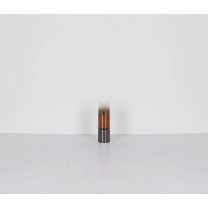Globo - Сенсорная настольная лампа 1xE27/25W/230V диаметр 9 см черный/медный
