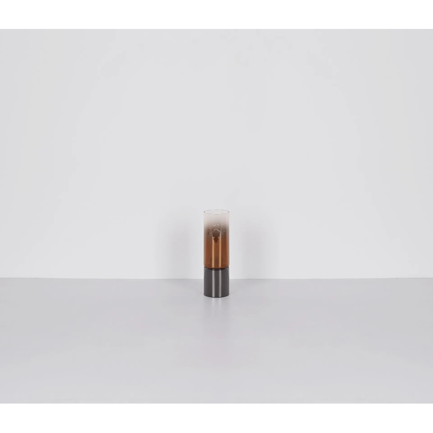 Globo - Сенсорная настольная лампа 1xE27/25W/230V диаметр 9 см черный/медный