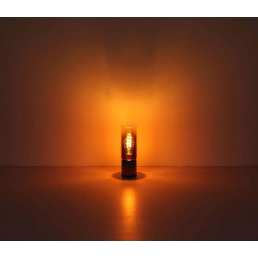 Globo - Сенсорная настольная лампа 1xE27/25W/230V диаметр 9 см черный/медный