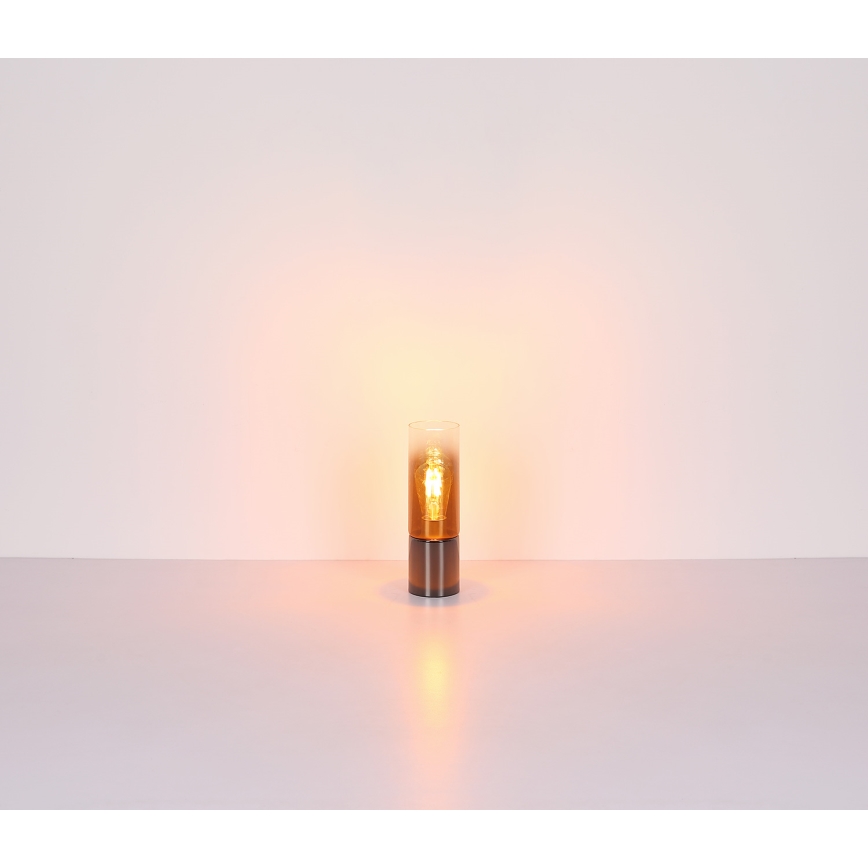 Globo - Сенсорная настольная лампа 1xE27/25W/230V диаметр 9 см черный/медный