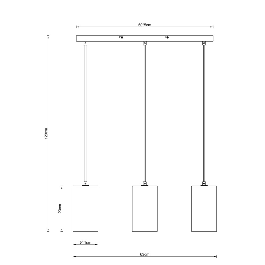 Globo - Подвесная люстра 3xE14/25W/230V черный