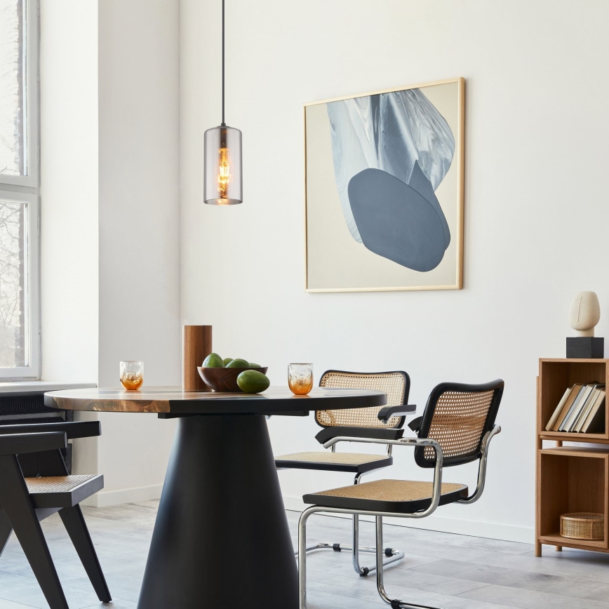 Globo - Підвісна люстра 1xE27/25W/230V діаметр 11 см чорний