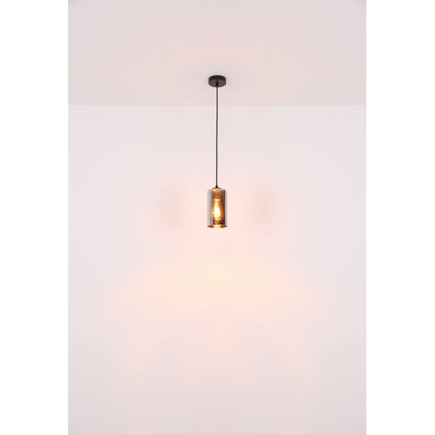 Globo - Підвісна люстра 1xE27/25W/230V діаметр 11 см чорний