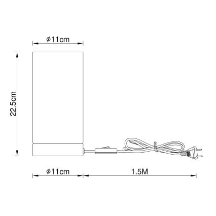 Globo - Настольная лампа 1xE14/25W/230V диаметр 11 см черный