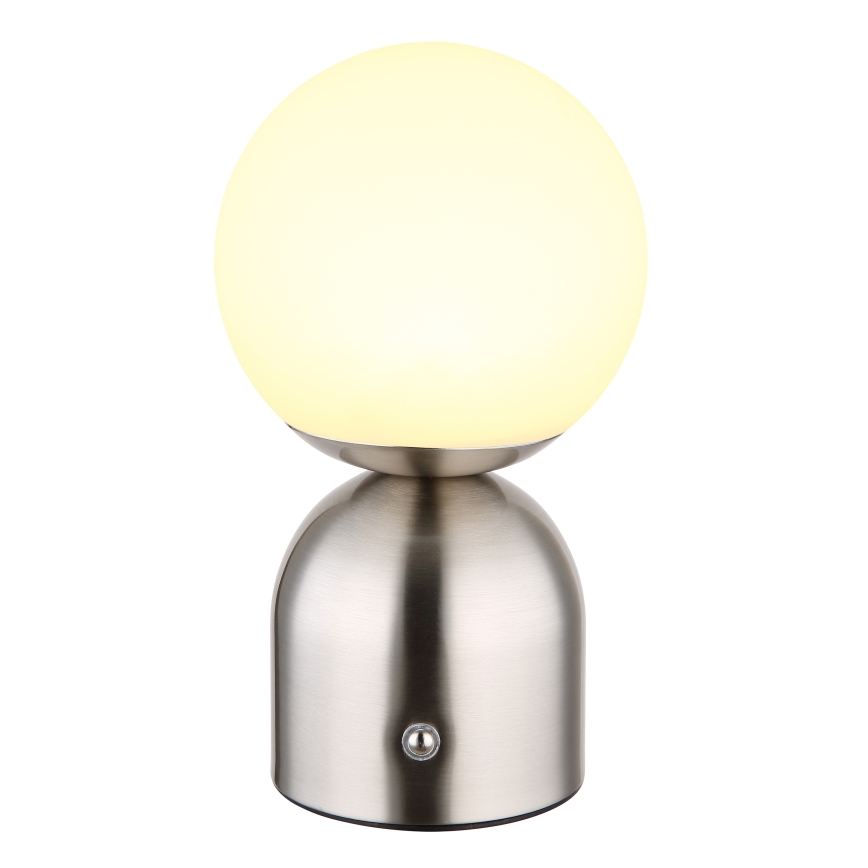 Globo - Светодиодная сенсорная настольная лампа с регулированием яркости LED/2,5W/3,7V 2700K/4000K/6500K 1800 mAh USB матовый хром
