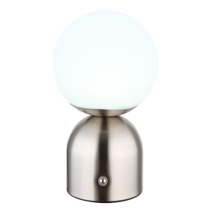 Globo - Светодиодная сенсорная настольная лампа с регулированием яркости LED/2,5W/3,7V 2700K/4000K/6500K 1800 mAh USB матовый хром