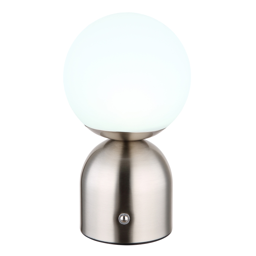Globo - Светодиодная сенсорная настольная лампа с регулированием яркости LED/2,5W/3,7V 2700K/4000K/6500K 1800 mAh USB матовый хром