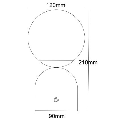 Globo - Сенсорна настільна LED лампа з регулюванням яскравості LED/2,5W/3,7V 2700/4000/65000K 1800 mAh USB чорний