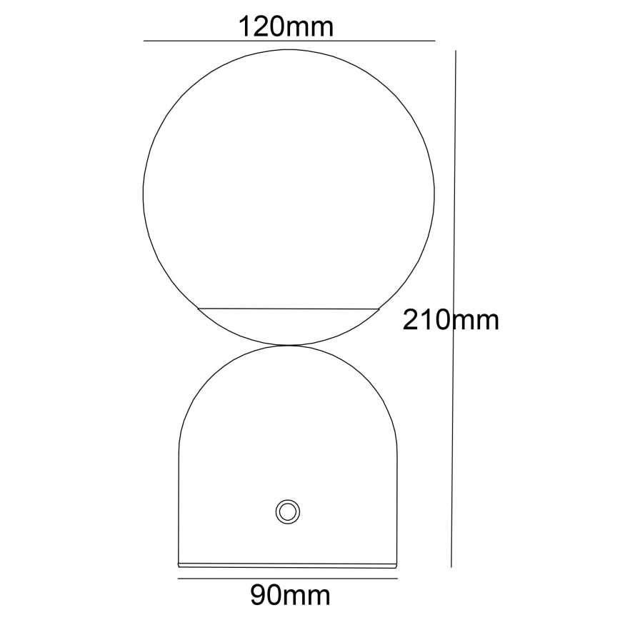 Globo - Сенсорна настільна LED лампа з регулюванням яскравості LED/2,5W/3,7V 2700/4000/65000K 1800 mAh USB чорний
