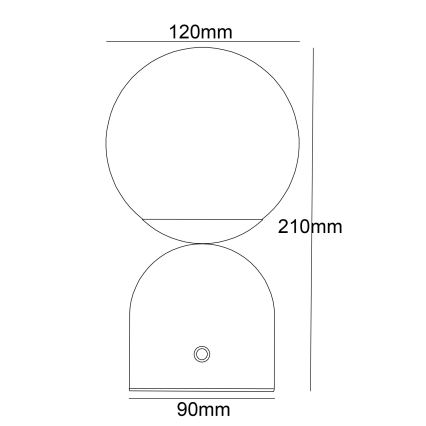 Globo - Сенсорна настільна LED лампа з регулюванням яскравості LED/2,5W/3,7V 2700/4000/6500K 1800 mAh USB білий