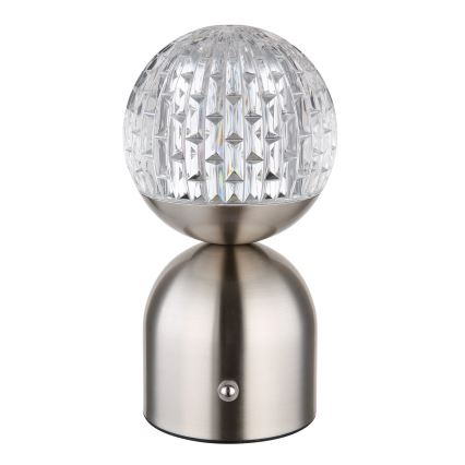 Globo - Сенсорна настільна LED лампа з регулюванням яскравості LED/2,5W/3,7V 2700/4000/6500K 1800 mAh USB матовий хром