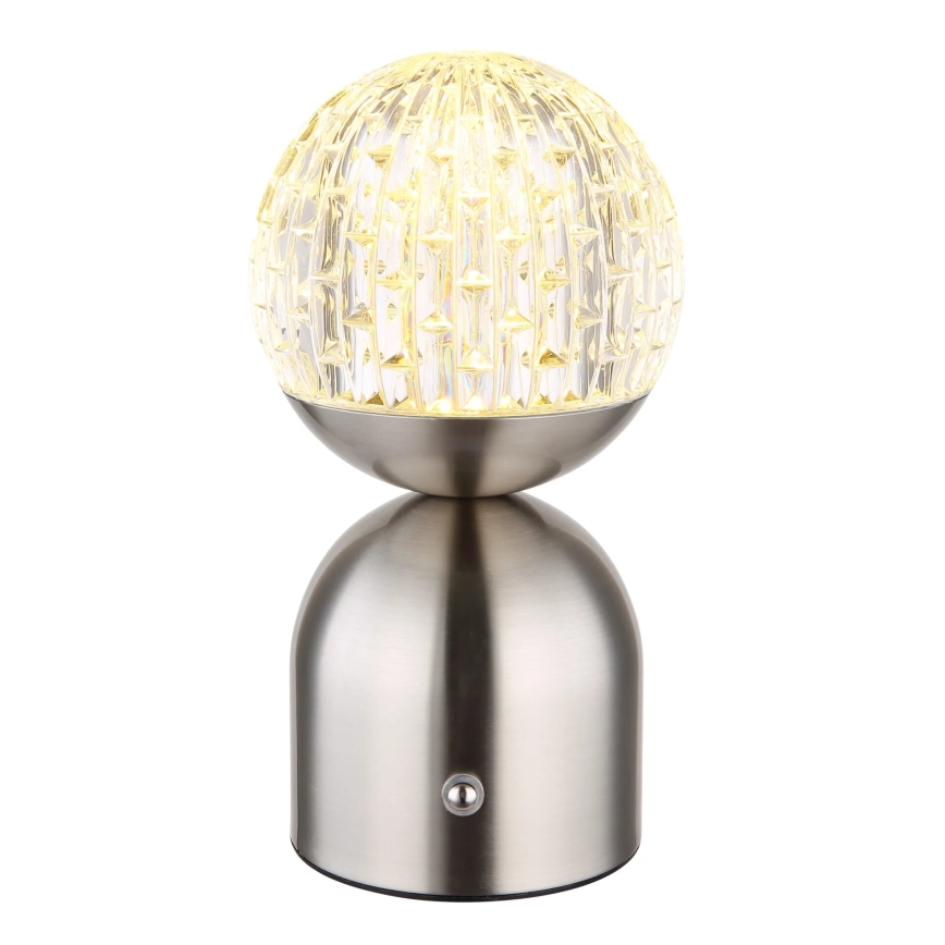 Globo - Сенсорна настільна LED лампа з регулюванням яскравості LED/2,5W/3,7V 2700/4000/6500K 1800 mAh USB матовий хром