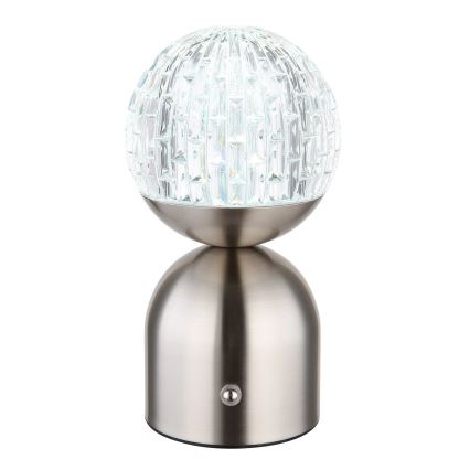 Globo - Сенсорна настільна LED лампа з регулюванням яскравості LED/2,5W/3,7V 2700/4000/6500K 1800 mAh USB матовий хром