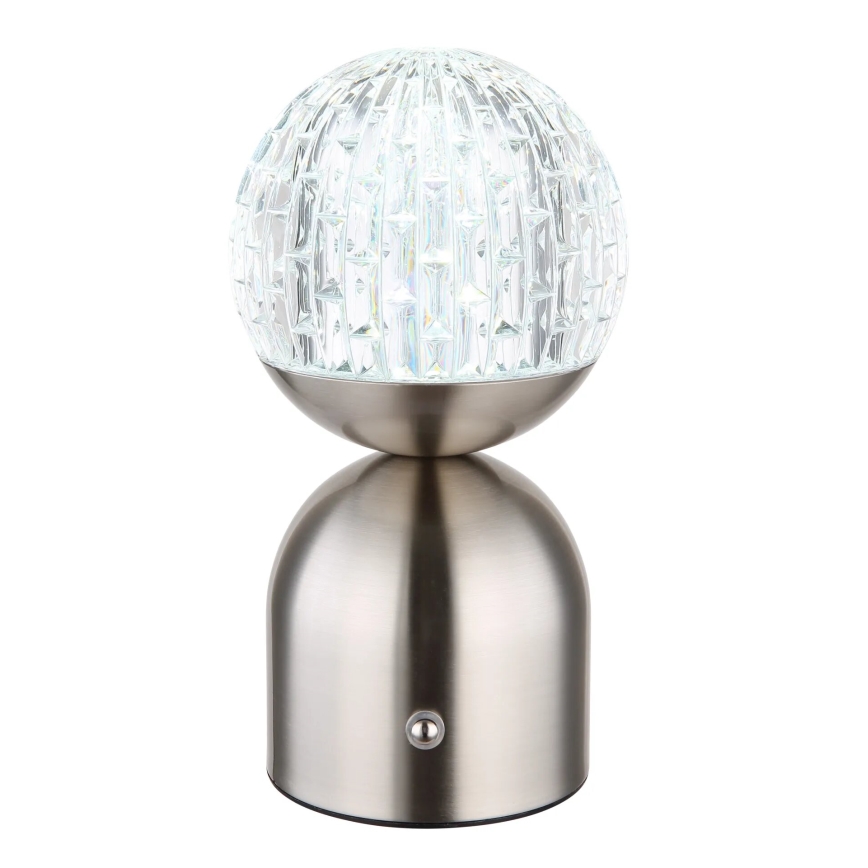 Globo - Сенсорна настільна LED лампа з регулюванням яскравості LED/2,5W/3,7V 2700/4000/6500K 1800 mAh USB матовий хром