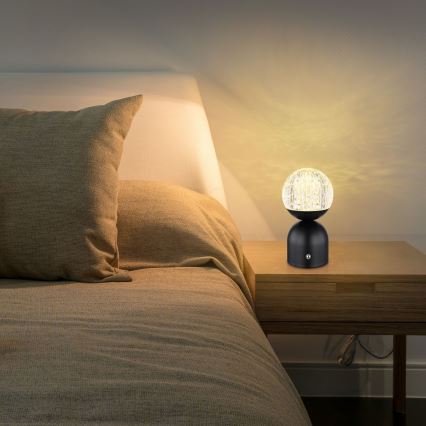 Globo - Сенсорна настільна LED лампа з регулюванням яскравості LED/2,5W/3,7V 2700/4000/6500K 1800 mAh USB чорний