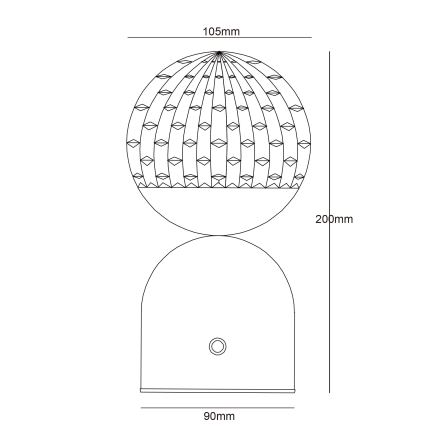 Globo - Сенсорна настільна LED лампа з регулюванням яскравості LED/2,5W/3,7V 2700/4000/6500K 1800 mAh USB чорний