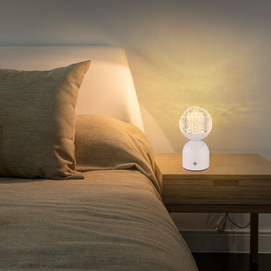 Globo - Сенсорна настільна LED лампа з регулюванням яскравості LED/2,5W/3,7V 2700/4000/65000K 1800 mAh USB білий