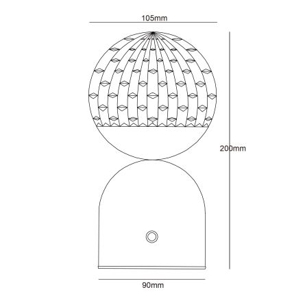 Globo - Сенсорна настільна LED лампа з регулюванням яскравості LED/2,5W/3,7V 2700/4000/65000K 1800 mAh USB білий