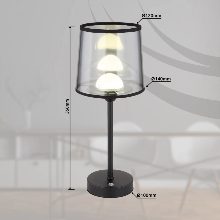 Globo - LED Акумуляторна сенсорна настільна лампа з регулюванням яскравості LED/2,5W/3,7V 2700/4000/6500K 1800 mAh чорний