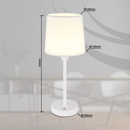 Globo - LED Акумуляторна сенсорна настільна лампа з регулюванням яскравості LED/2,5W/3,7V 2700/4000/6500K 1800 mAh білий