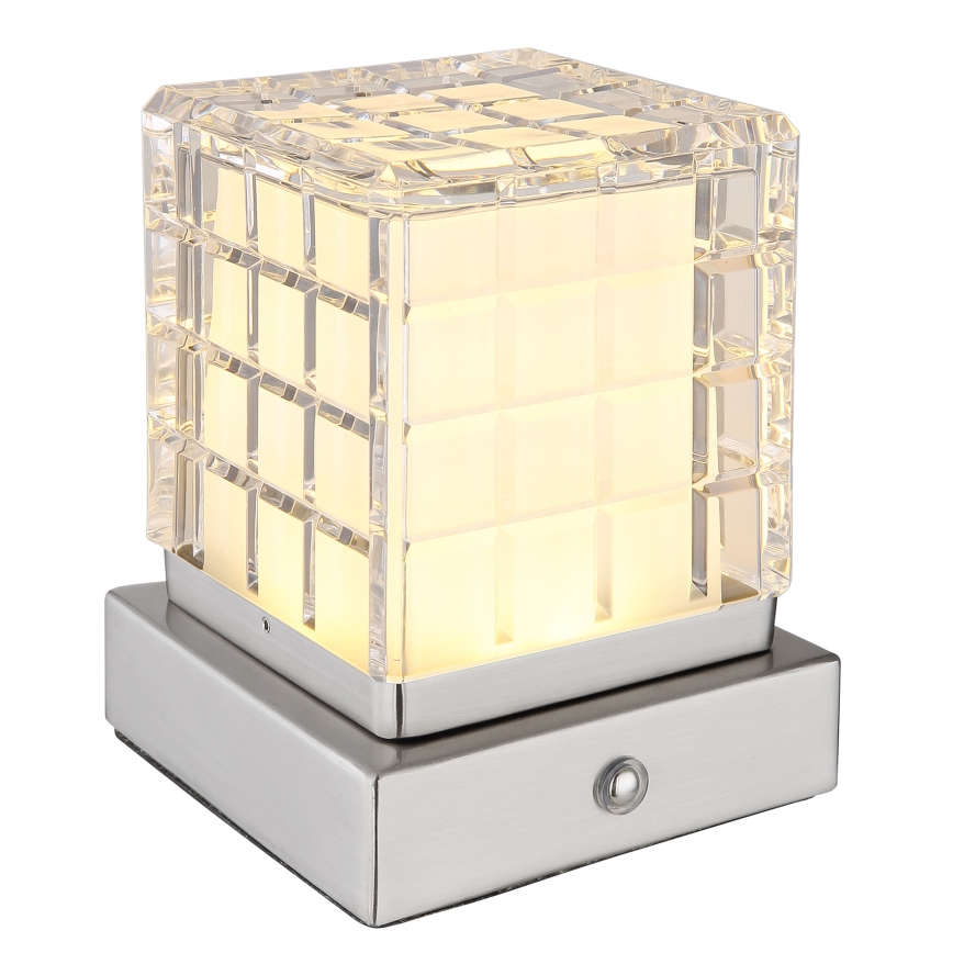 Globo - Сенсорна настільна LED лампа з регулюванням яскравості LED/2,5W/3,7V 2700K/4000K/6500K 1800 mAh USB матовий хром