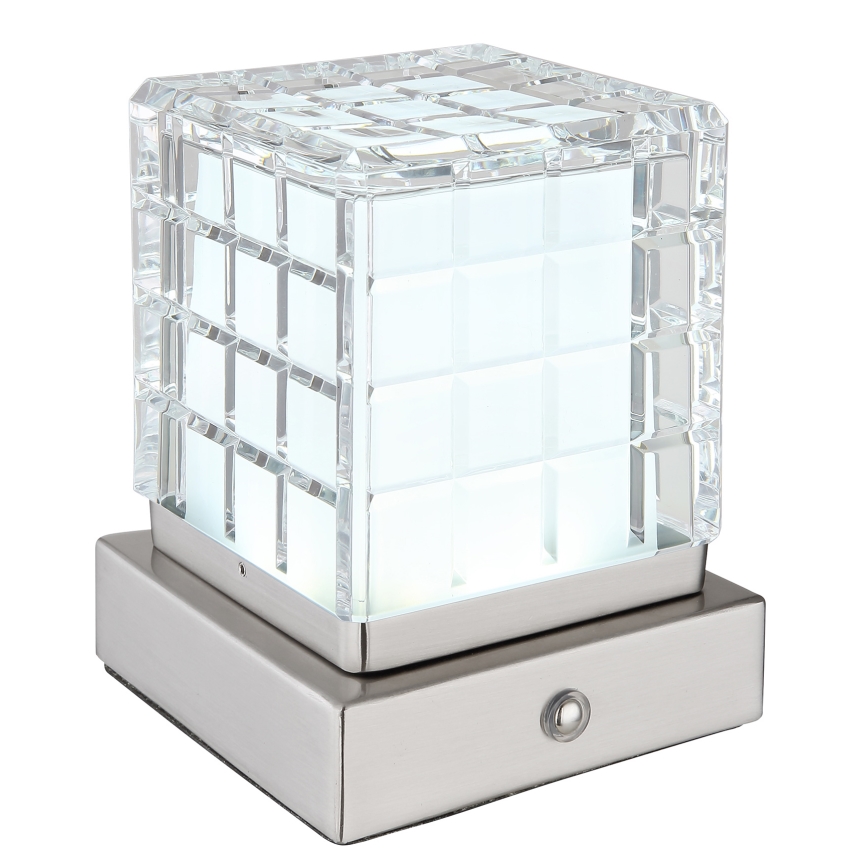 Globo - Сенсорна настільна LED лампа з регулюванням яскравості LED/2,5W/3,7V 2700K/4000K/6500K 1800 mAh USB матовий хром
