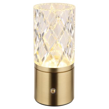 Globo - Сенсорна настільна LED лампа з регулюванням яскравості LED/2,5W/3,7V 2700K/4000K/6500K 1800 mAh USB золотий