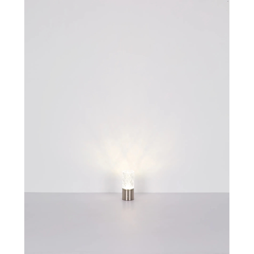 Globo - Сенсорна настільна LED лампа з регулюванням яскравості LED/2,5W/3,7V 2700K/4000K/6500K 1800 mAh USB матовий хром