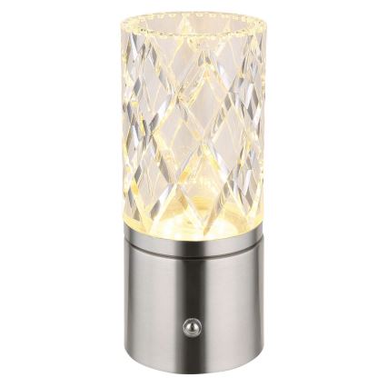 Globo - Сенсорна настільна LED лампа з регулюванням яскравості LED/2,5W/3,7V 2700K/4000K/6500K 1800 mAh USB матовий хром
