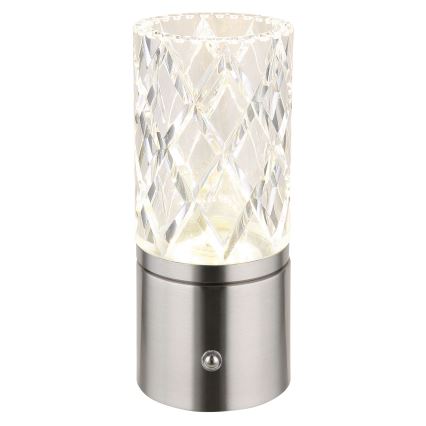 Globo - Сенсорна настільна LED лампа з регулюванням яскравості LED/2,5W/3,7V 2700K/4000K/6500K 1800 mAh USB матовий хром
