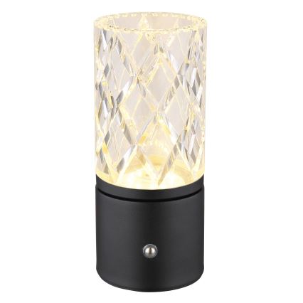 Globo - Сенсорна настільна LED лампа з регулюванням яскравості LED/2,5W/3,7V 2700K/4000K/6500K 1800 mAh USB чорний