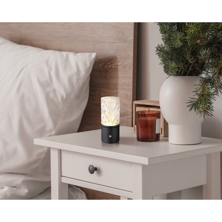 Globo - Светодиодная сенсорная настольная лампа с регулированием яркости LED/2,5W/3,7V 2700K/4000K/6500K 1800 mAh USB черный