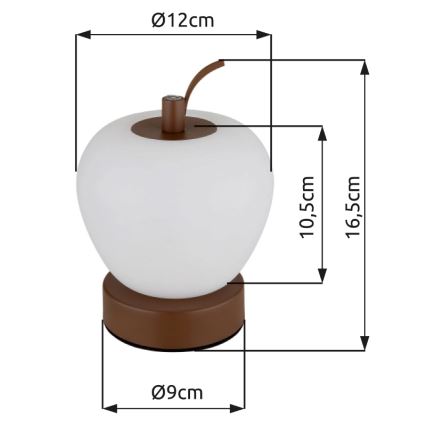 Globo - Сенсорна настільна LED лампа з регулюванням яскравості LED/2W/3,7V 2700K/4000K/6500K 1200 mAh USB коричневий