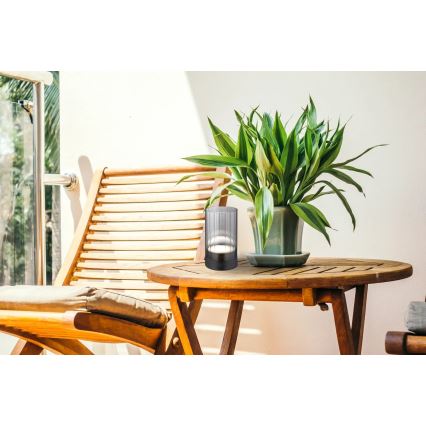 Globo - LED Вулична акумуляторна сенсорна настільна лампа з регулюванням яскравості LED/2W/3,7V 2700/4000/6500K 1200mAh IP44 сірий